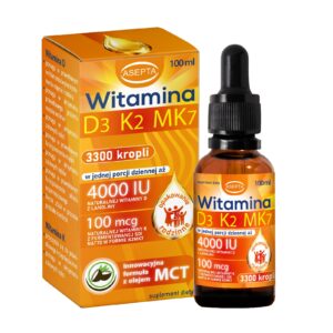 Witamina D3 K2 MK7 z olejem MCT – krople, witamina D3, witamina K2 MK-7, MCT, suplement diety, zdrowe kosci, uklad krazenia